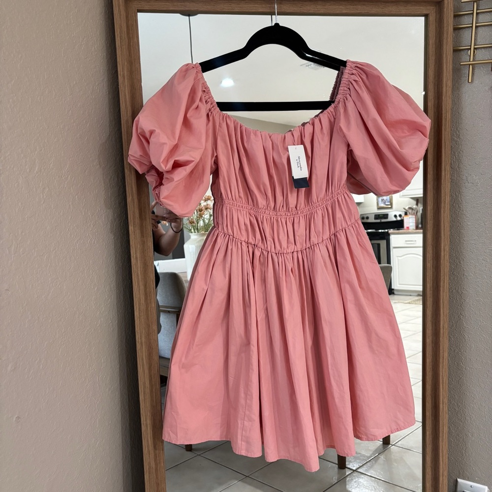Abercrombie & Fitch Pink Puff Sleeve Dress